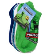 Wholesale - 6pk MINECRAFT BADGE OG HONOR NS SOCKS SIZE 4-6, UPC: 193159193515